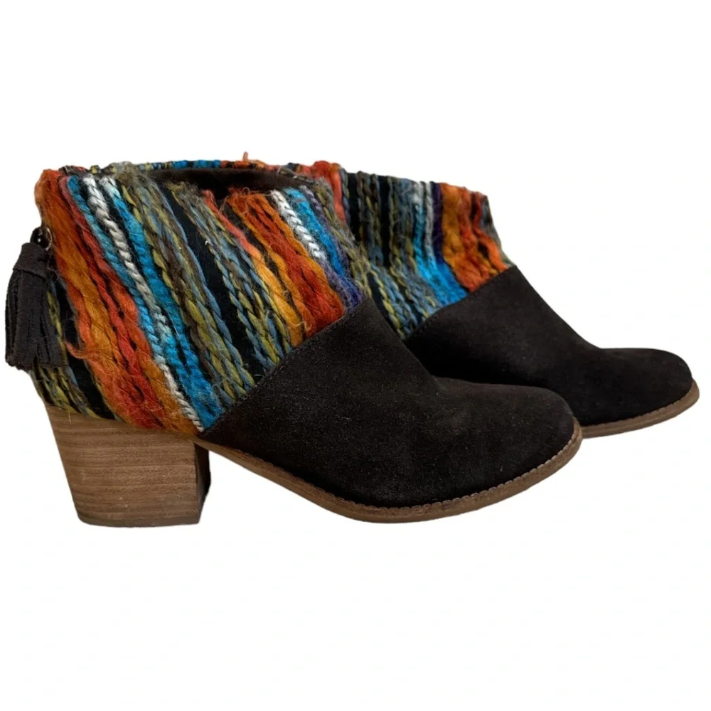 Tom’s Woven Tapestry Ankle Boots - MULTICOLORED size 7